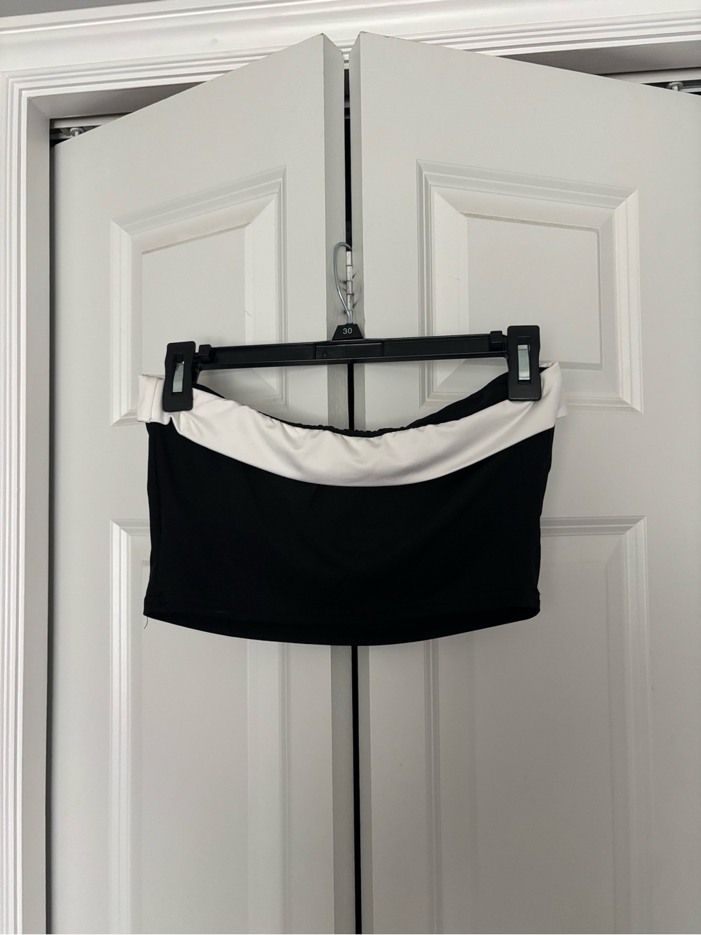 Black and White Strapless Bandeau Top